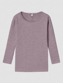 Name it NOOS Mini Ripp-Longsleeve mit Spitze