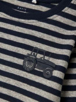 Name it Mini gestreiftes Longsleeve mit Traktor navy