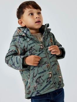 Name it Mini Winterjacke Dinos grün