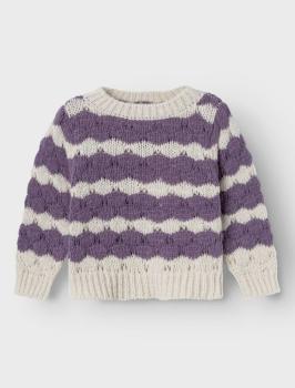 Name it Mini Strickpullover mit Streifen lila