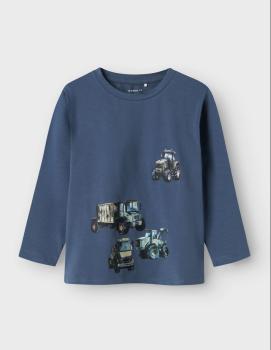 Name it Mini Longsleeve Traktor blau