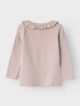 Lil Atelier Mini Longsleeve mit Rüschenkragen rosé