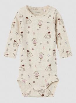 Name it Baby Body mit Häschenmuster beige