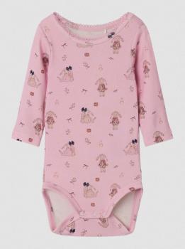 Name it Baby Body mit Häschenmuster rosa