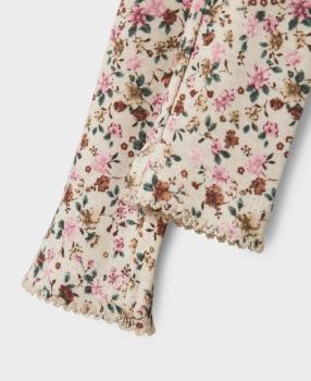 Name it Baby Leggings mit Retro-Blumenmuster beige