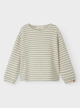 Lil Atelier Mini Longsleeve mit Streifen sage