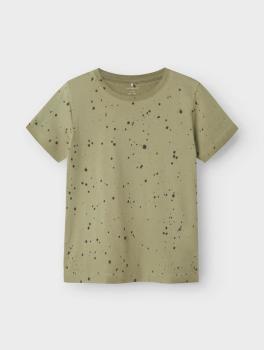 Name it Kids T-Shirt mit Farbklecksen grün