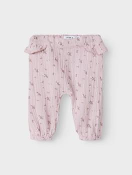 Name it Baby geblümte Musselinhose rosa