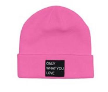 Kids ONLY Beanie 'Only what you love' pink