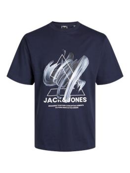 Jack & Jones Logo T-Shirt Brushstrokes navy