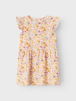 Name it Mini Kleid mit Blumenmuster orange