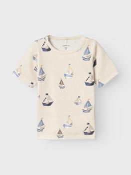 Name it Baby Tshirt Segelboote beige