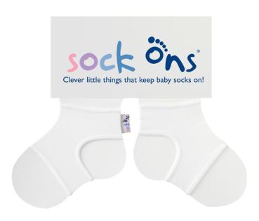 SockOns Baby Sockenhalter 6-12 Monate weiß