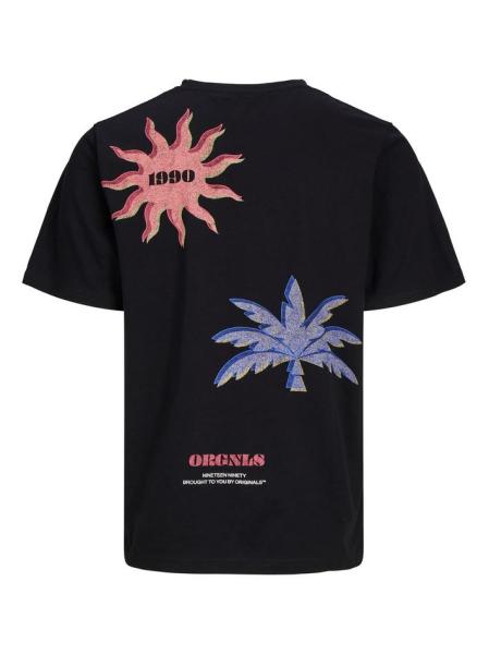 Jack & Jones Tshirt mit Backprint Palme Sonne schwarz