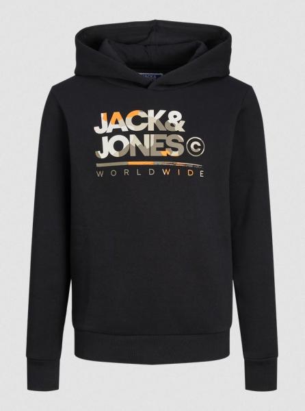 Jack & Jones Hoodie Camo-Logo schwarz