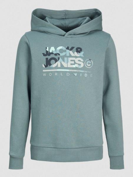 Jack & Jones Hoodie Camo-Logo türkis