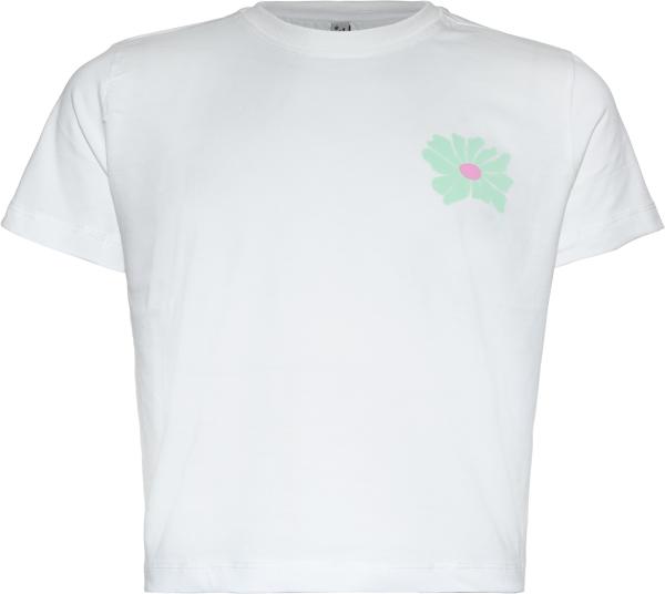 Blue Effect Boxy T-Shirt mit Flower Backprint