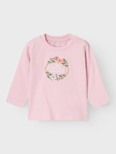 Name it Baby Longsleeve Butterfly 'Hello World' rosa