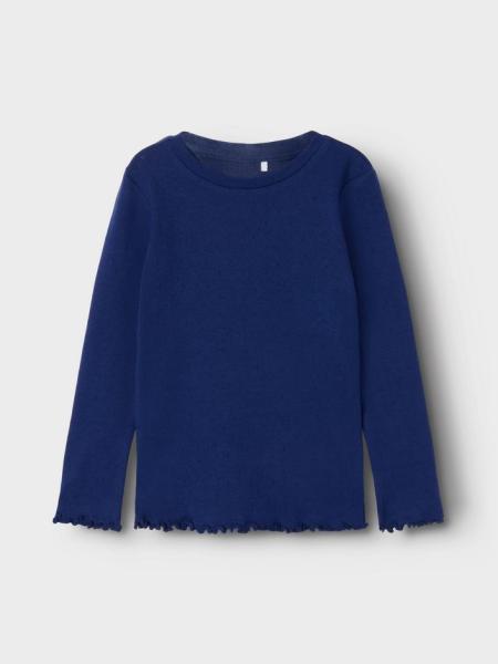 Name it Mini Pointelle Longsleeve blau