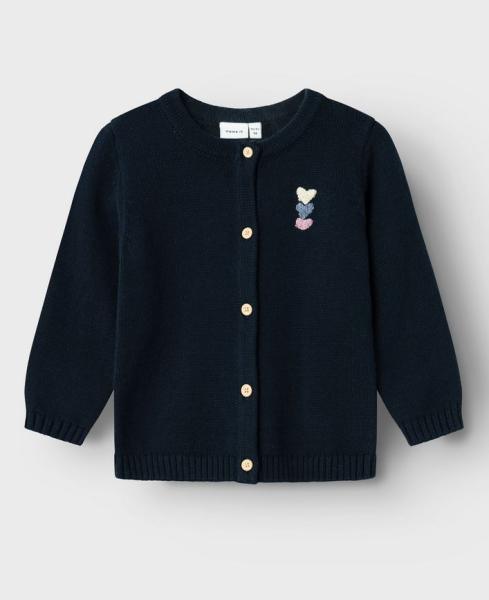 Name it Mini Strickjacke mit Herzchen navy