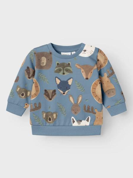 Name it Baby Sweater Wildtiere AOP blau