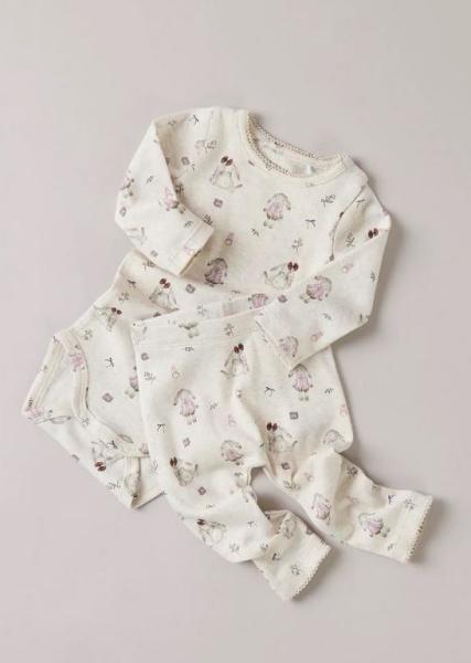 Name it Baby Body mit Häschenmuster beige