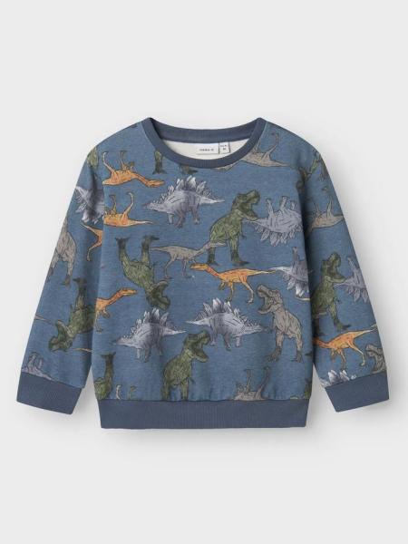 Name it Mini Sweater Dino AOP blau