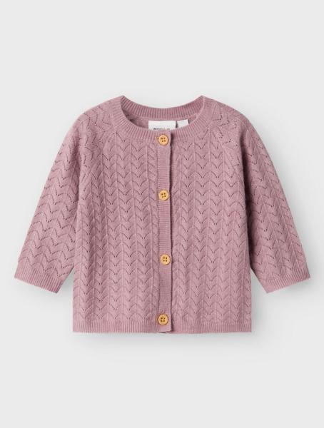 Name it Baby Pointelle Strickjacke elderberry