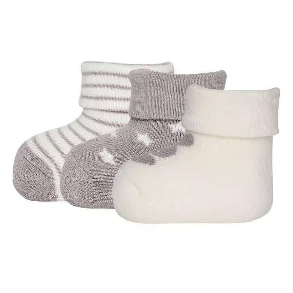 Ewers Babysocken 3er Pack Hase, grau