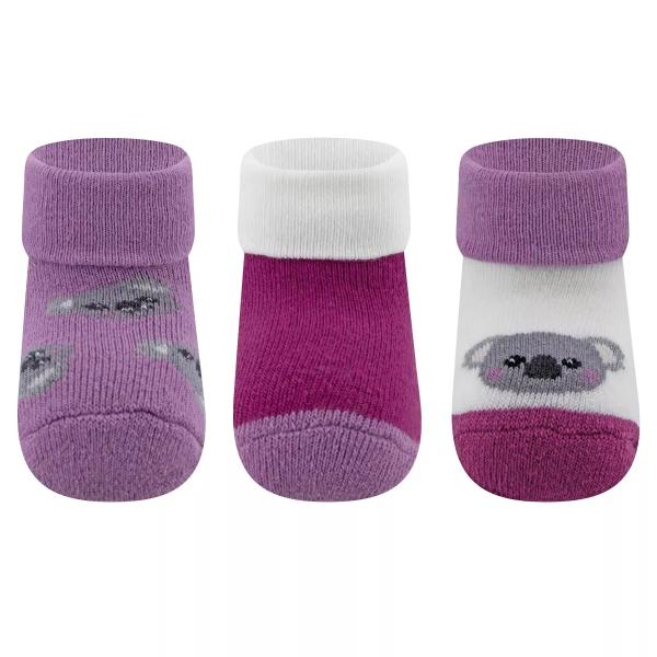 Ewers Babysocken 3er Pack Koala lila