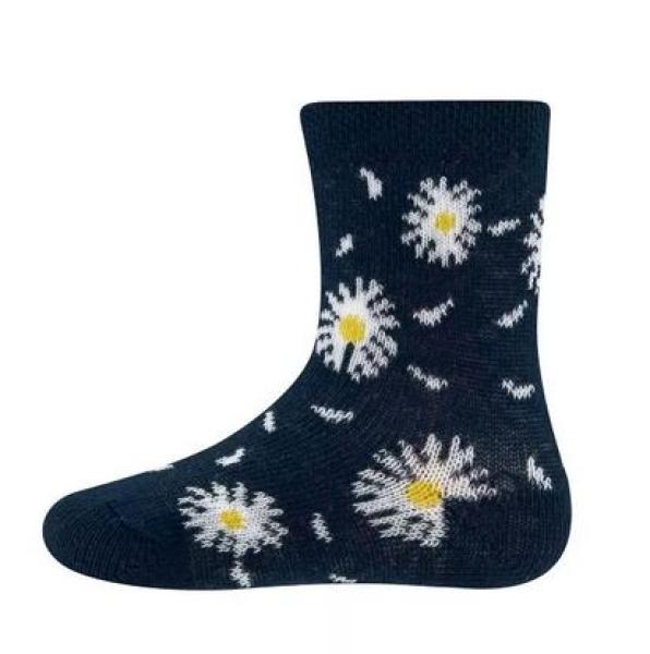 Ewers Girls Socken Gänseblümchen navy