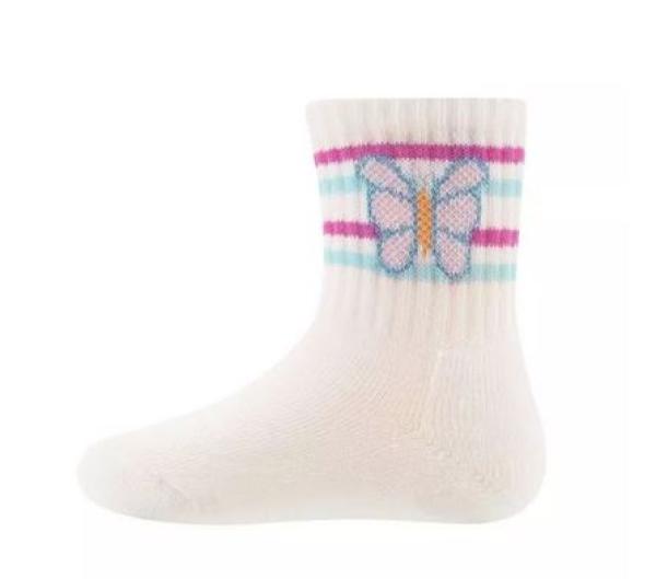 Ewers Girls Tennissocken Schmetterling weiss