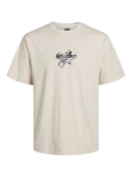 Jack & Jones Logo T-Shirt Brushstrokes beige