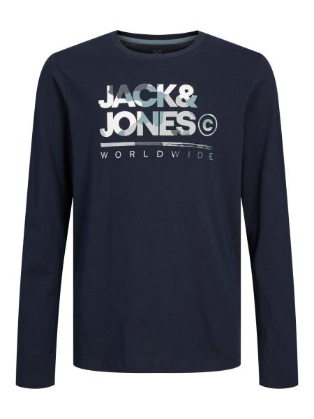 Jack & Jones Longsleeve Camo-Logo navy