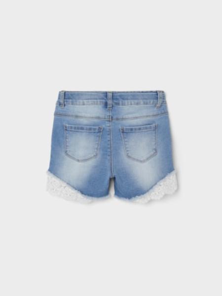 Name It Girls Jeansshorts mit Spitzeneinsatz