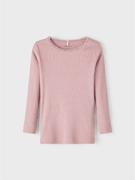 Name it NOOS Mini Ripp-Longsleeve mit Spitze