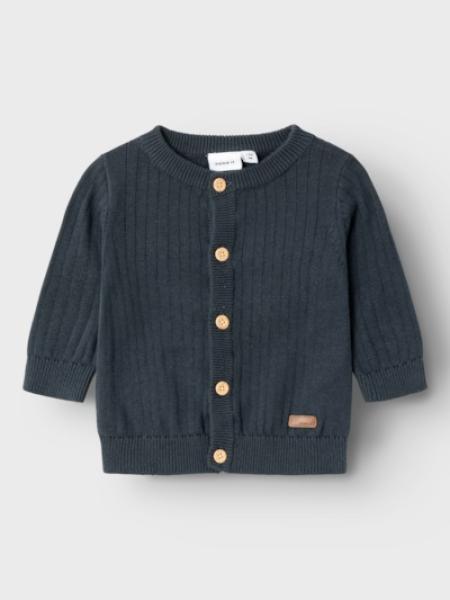 Name it Baby Strickjacke Rippstreifen navy